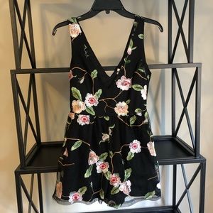 Black Floral Tool Romper